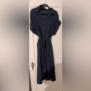 Navy Blue Button-Up Maxi Dress dive 18-20